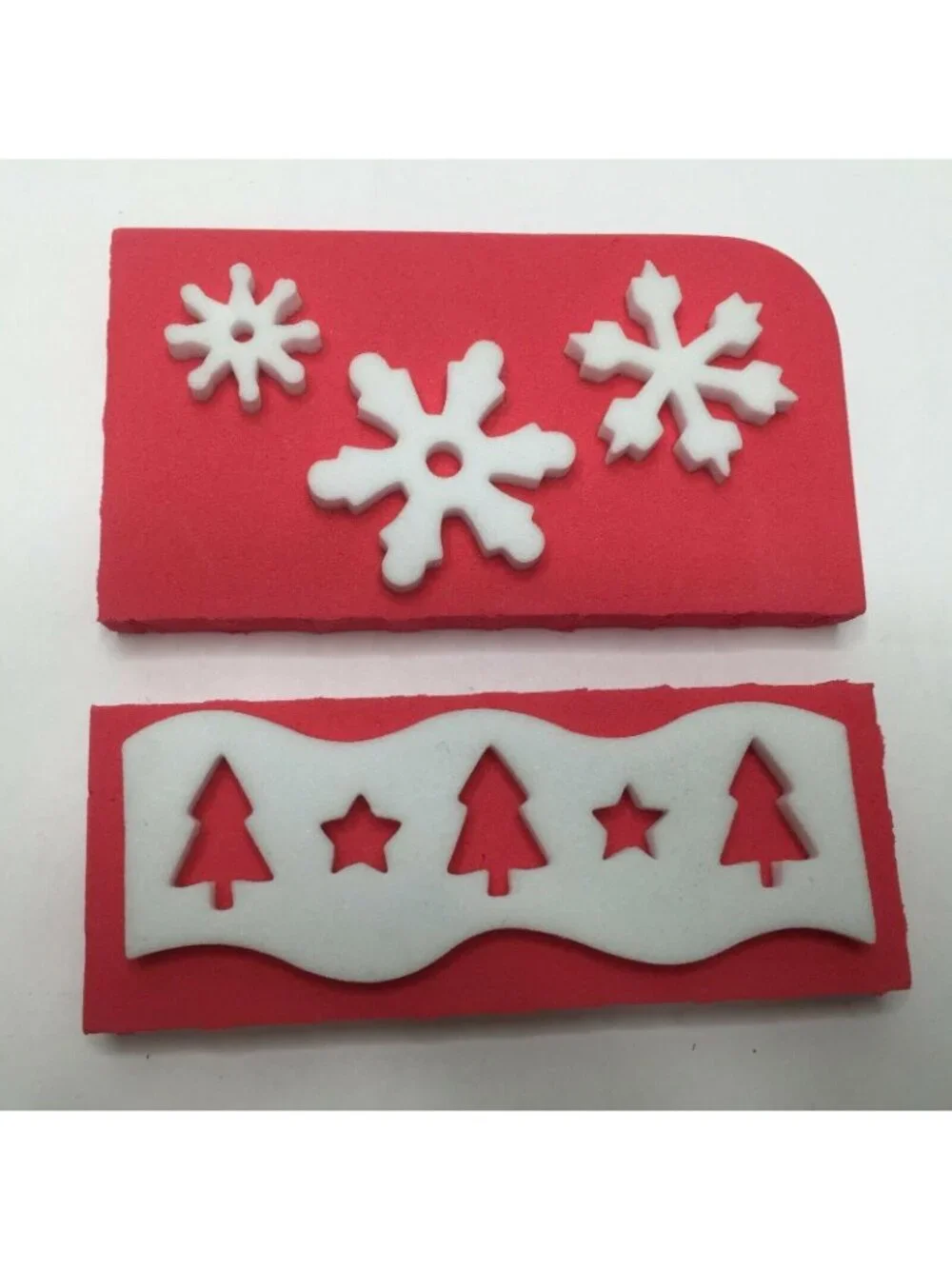 Foam Holiday Christmas Craft Stamps Set 8 Christmas Tree Snowman Snowflakes Joy
